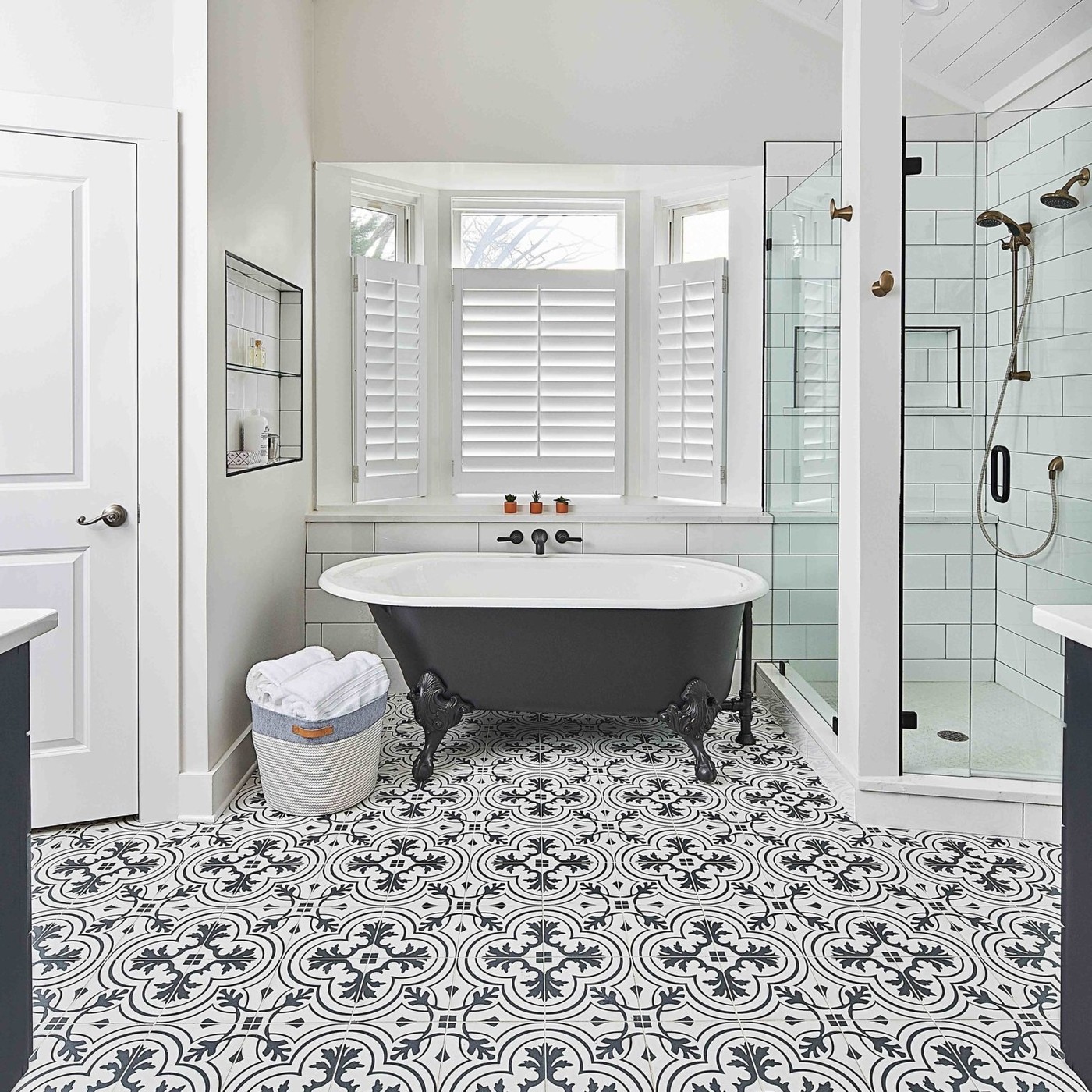 Black And White Bathroom Floor Tile Ideas Flooring Site
