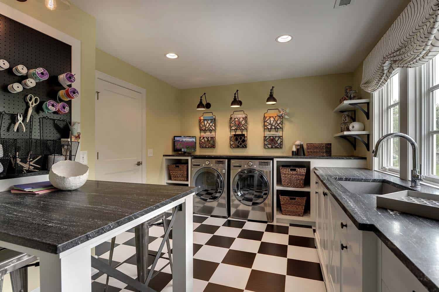 Basement laundry and crafts room