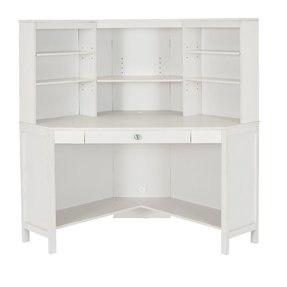 Corner Desk With Hutch Visualhunt, White Desk With Bookcase Attached