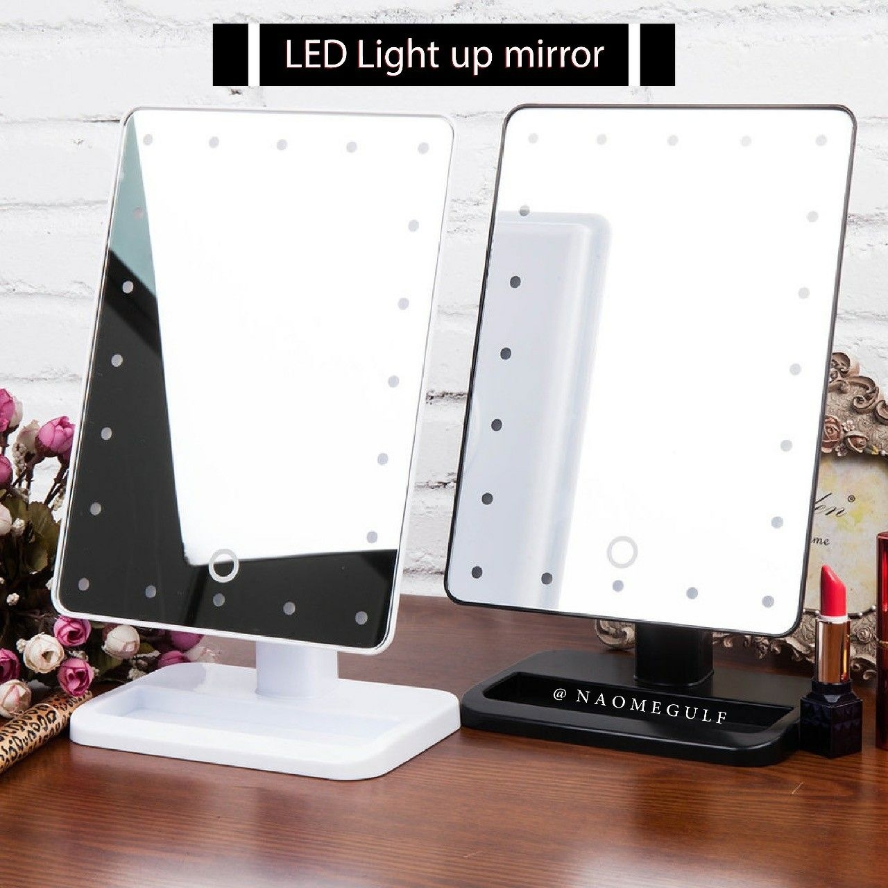 20 LEDs Lighted Make up Cosmetic Bathroom Mirror ...
