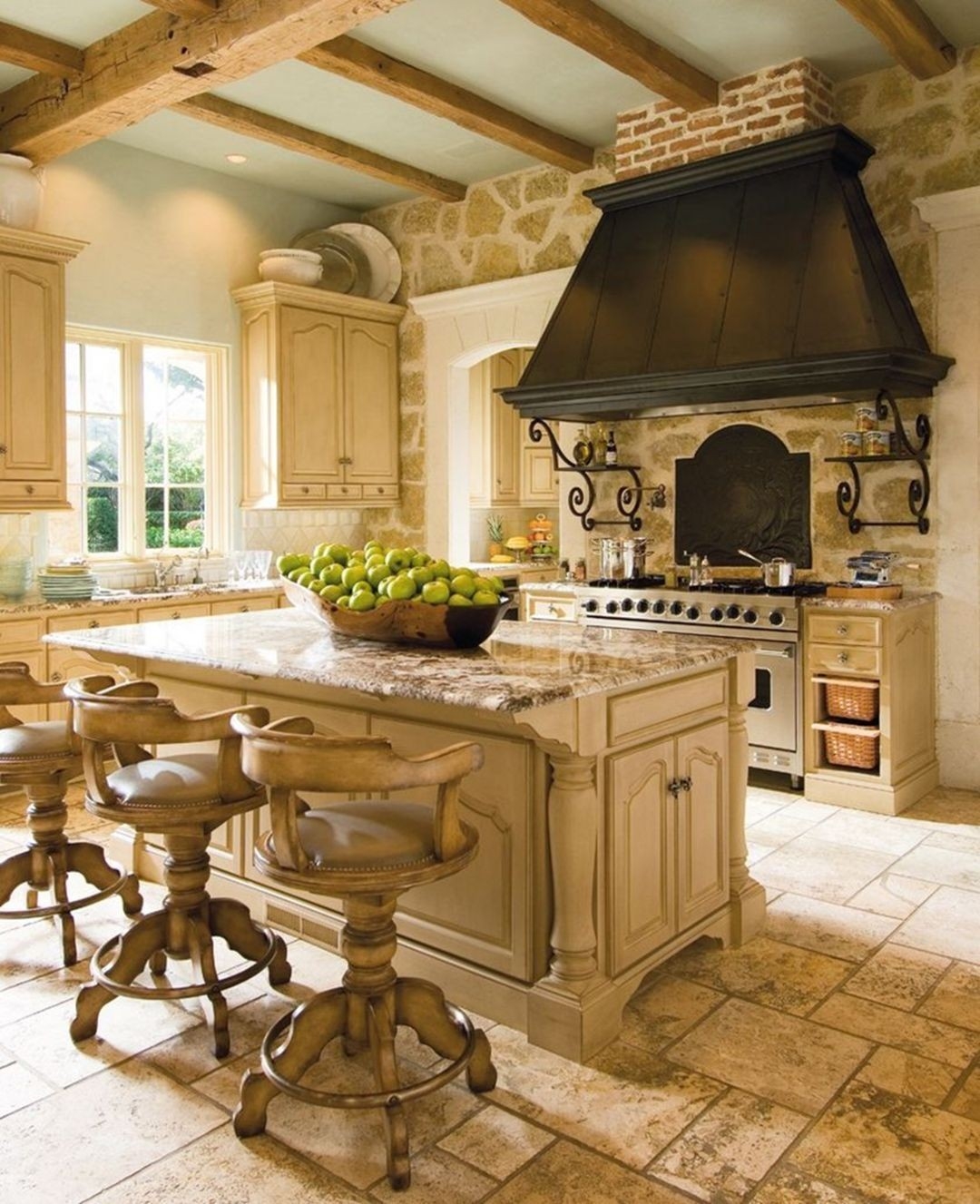 rustic french country kitchen
