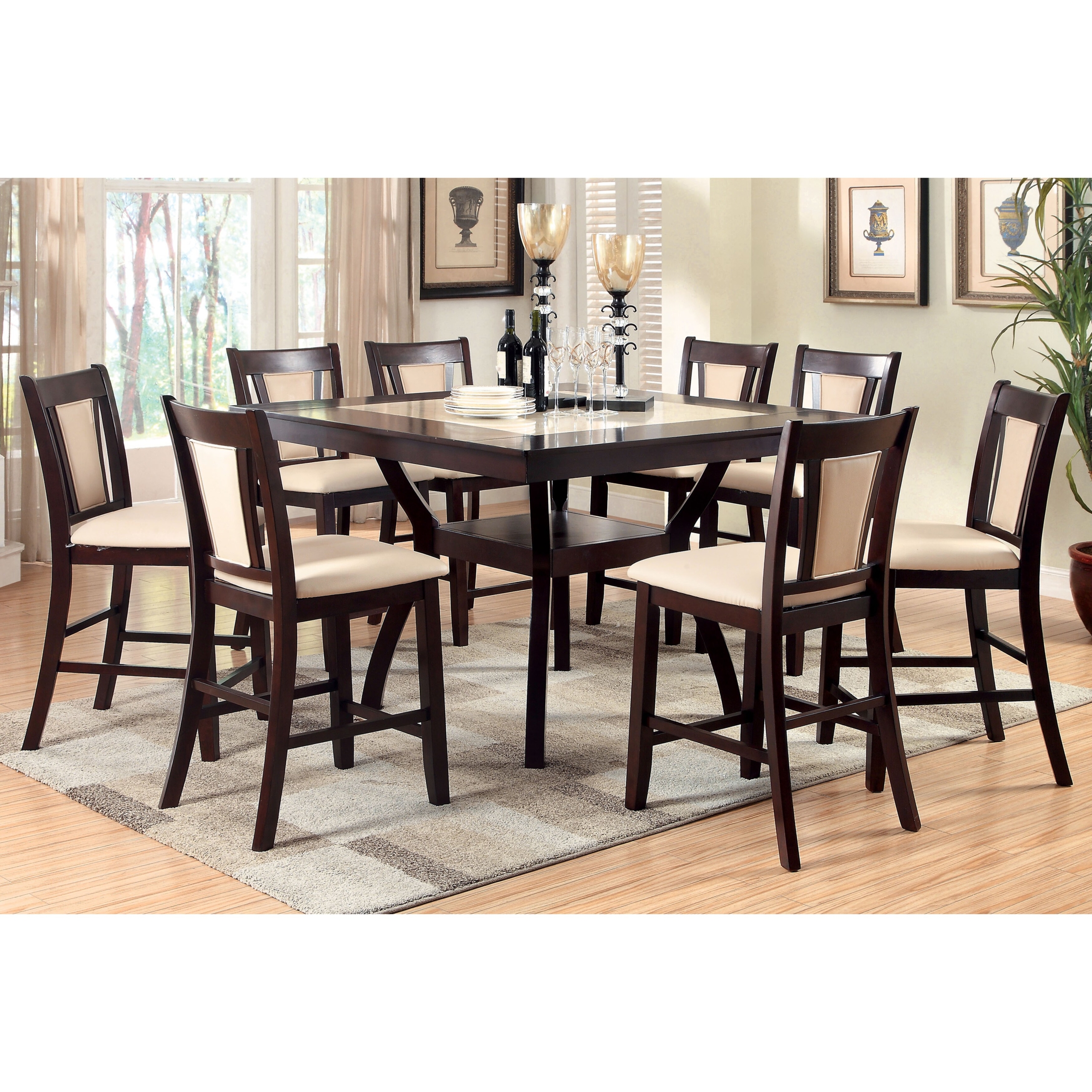 Unique Dark Brown Dining Table 247shopathome idf 3984pt 7pc dining room 7 piece set dark