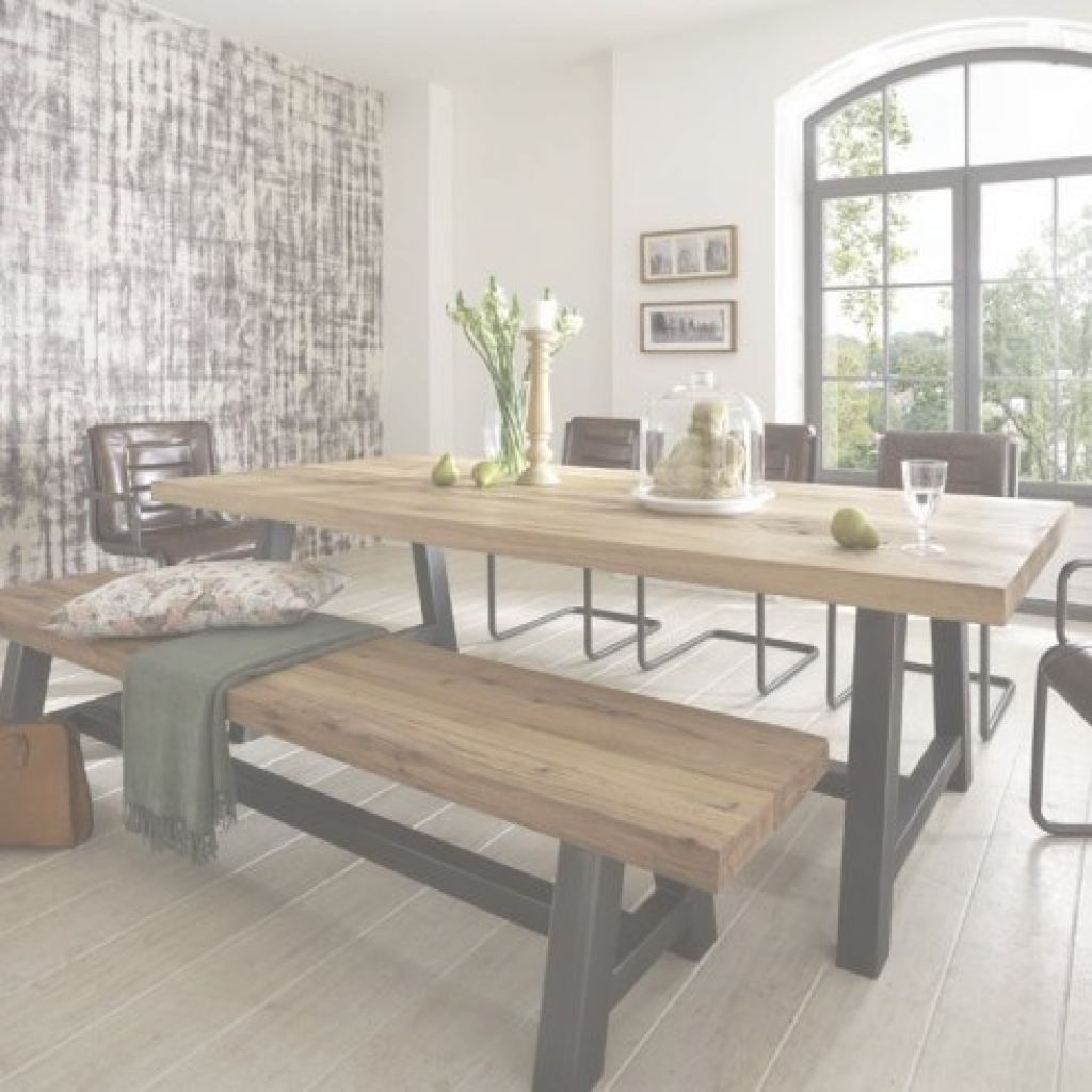 contemporary dining table and bench