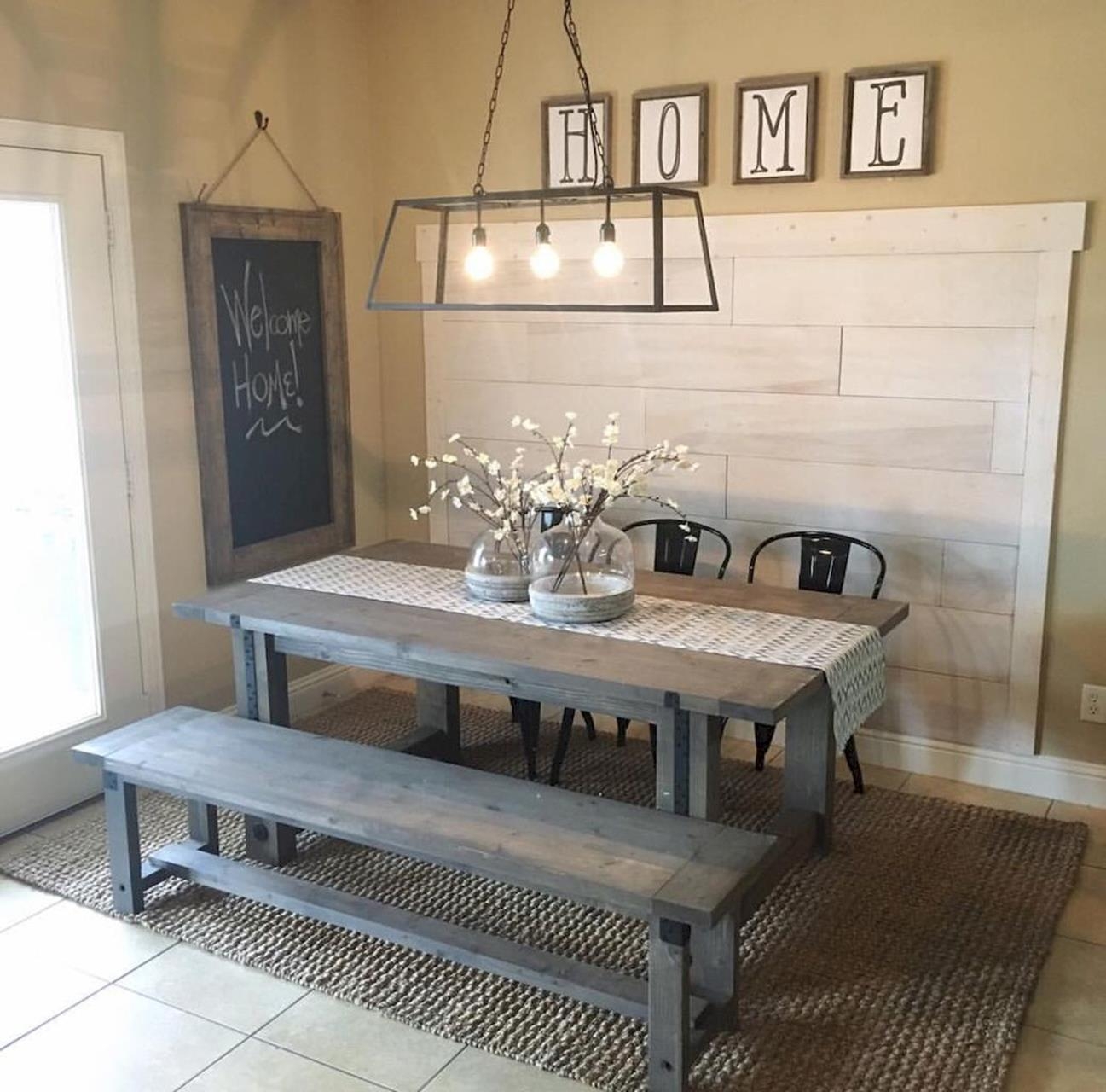 refectory table and benches