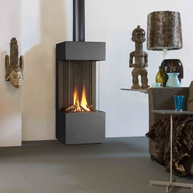 Free Standing Ventless Gas Fireplace, Modern Freestanding Gas Fireplace