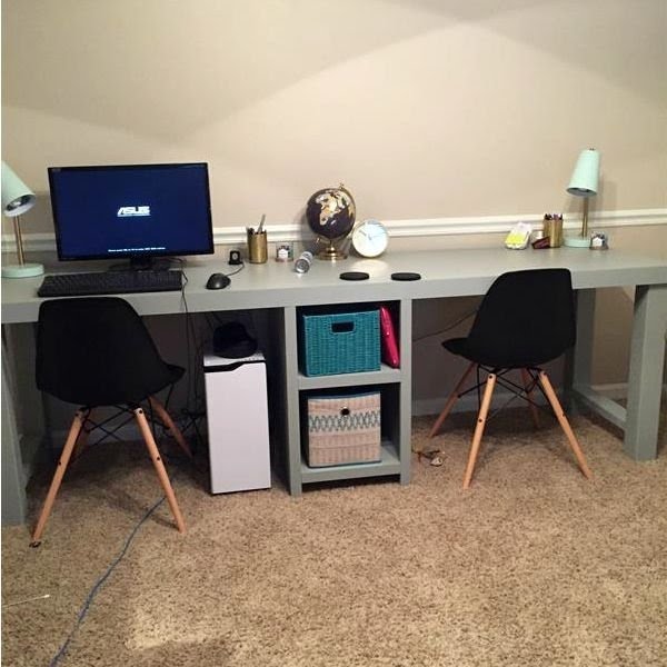 2 Person Desk Visualhunt, Long Desk For Two Chairs