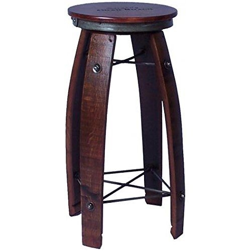 28" Daisy Swivel Stave Stool - Made from Wine Barrels (Weathered Finish)