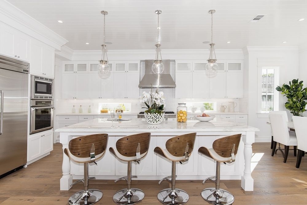 Kitchen Island With Bar Stools Visualhunt, Counter Height Kitchen Island With Chairs