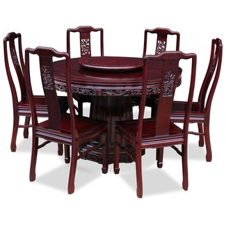 Round Dining Table For 6 Visualhunt, Round Dining Table Set For 6 Dark Wood