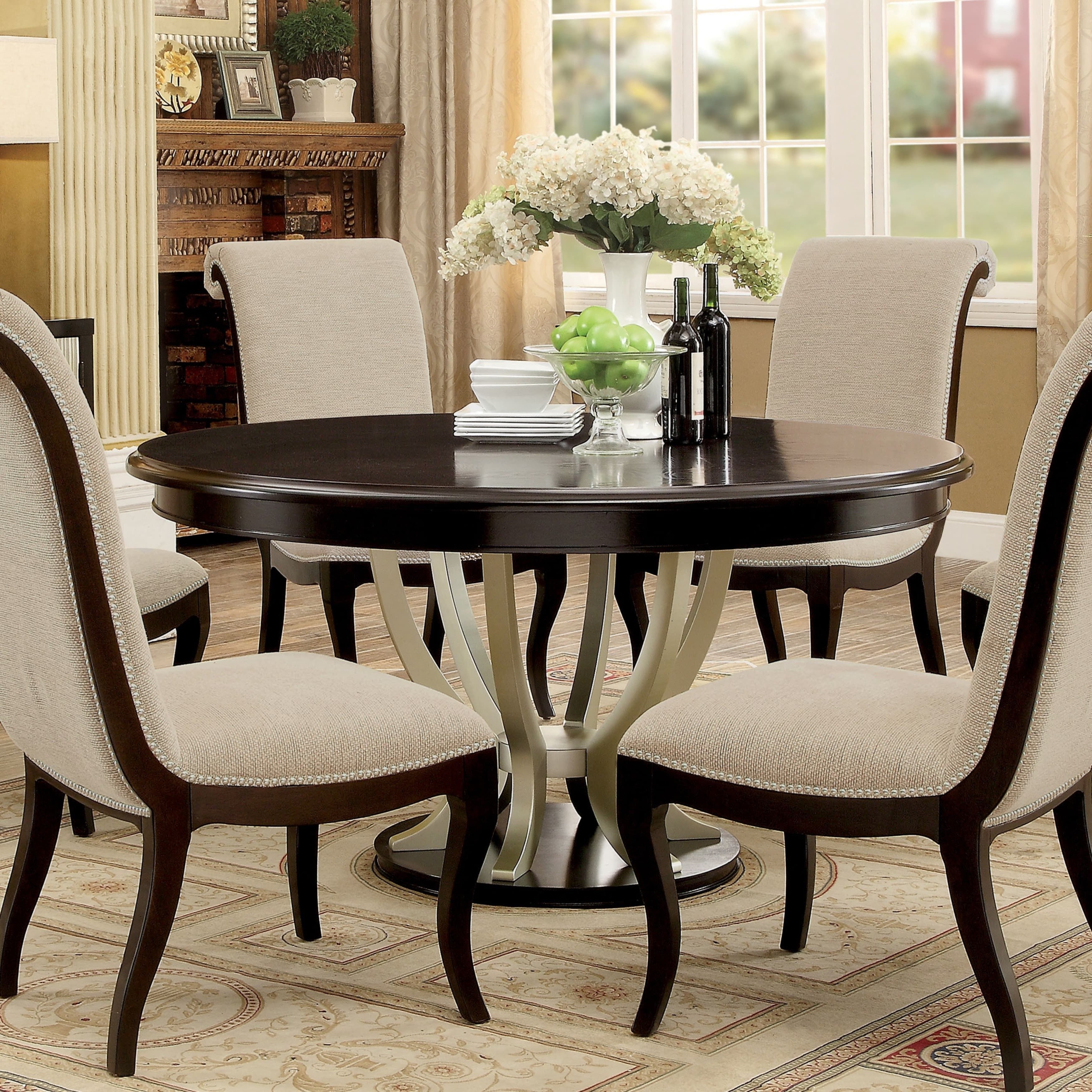 round dining room set for 6