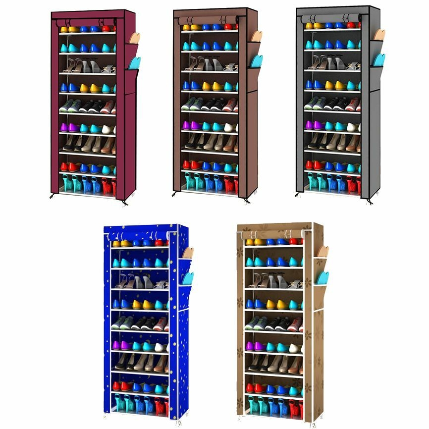 9 Layer Space Saving Shoe Closet Rack Shelf Storage ...