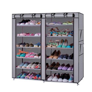 Portable Shoe Rack Organizer, 6-Tier Plastic Cube Storage Tower