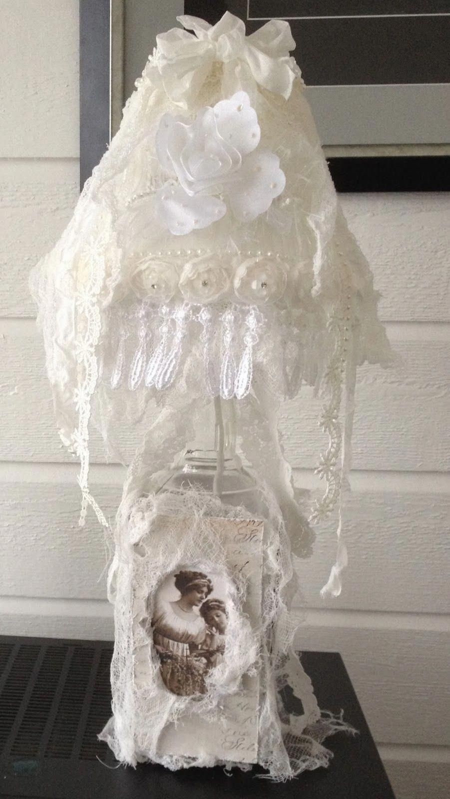 annes papercreations: Hand made Shabby chic lamp
