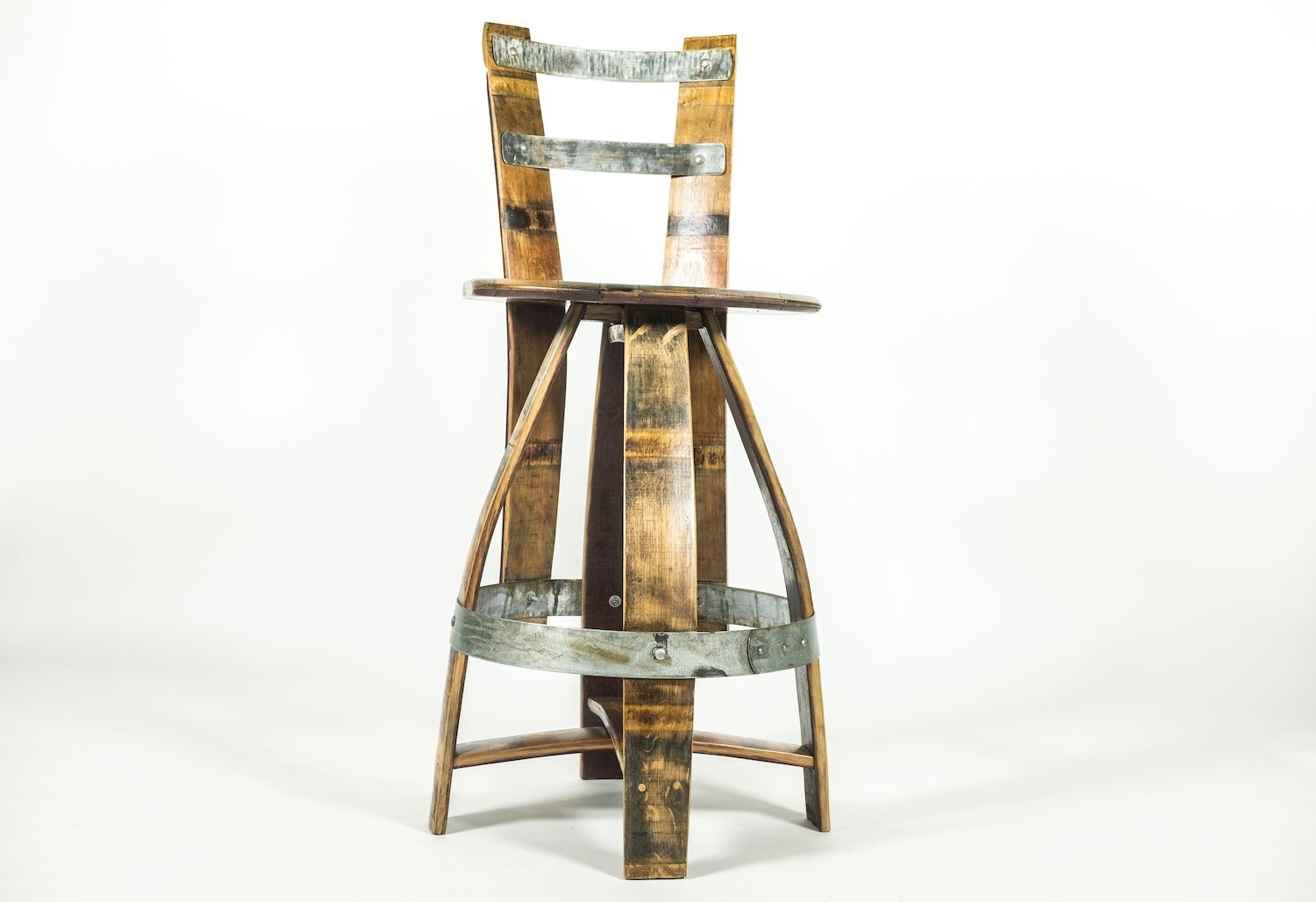 BARREL BAR STOOL WITH BACKREST