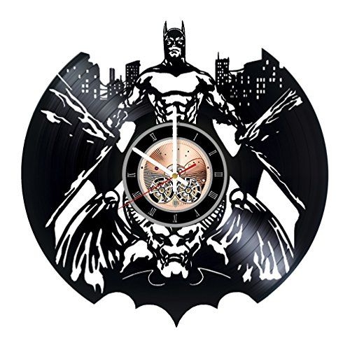 Best Gift Idea for Boys and Girls Batman Emblem Vinyl Record Wall Clock Contemporary and Creative Bedroom Wall Decor Modern Fan Art