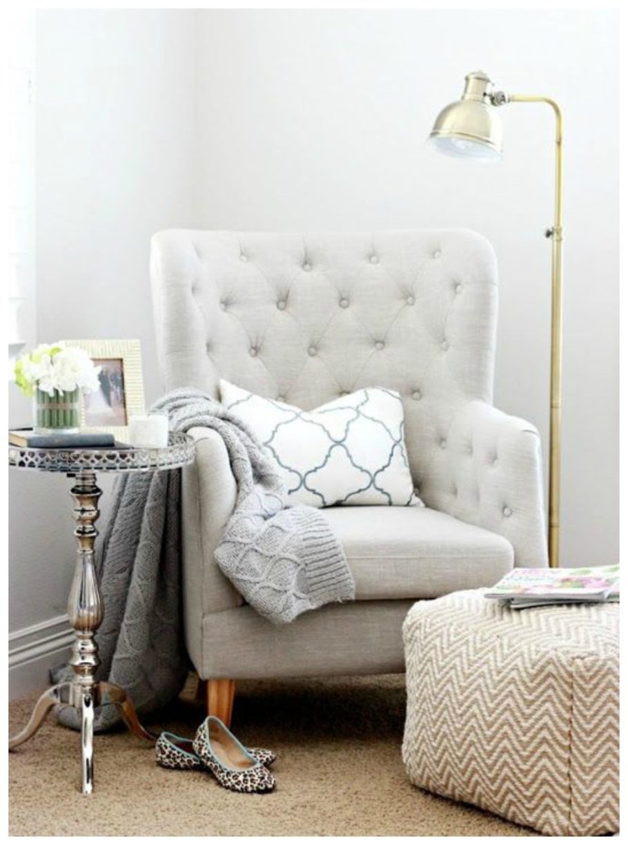 small grey bedroom chair