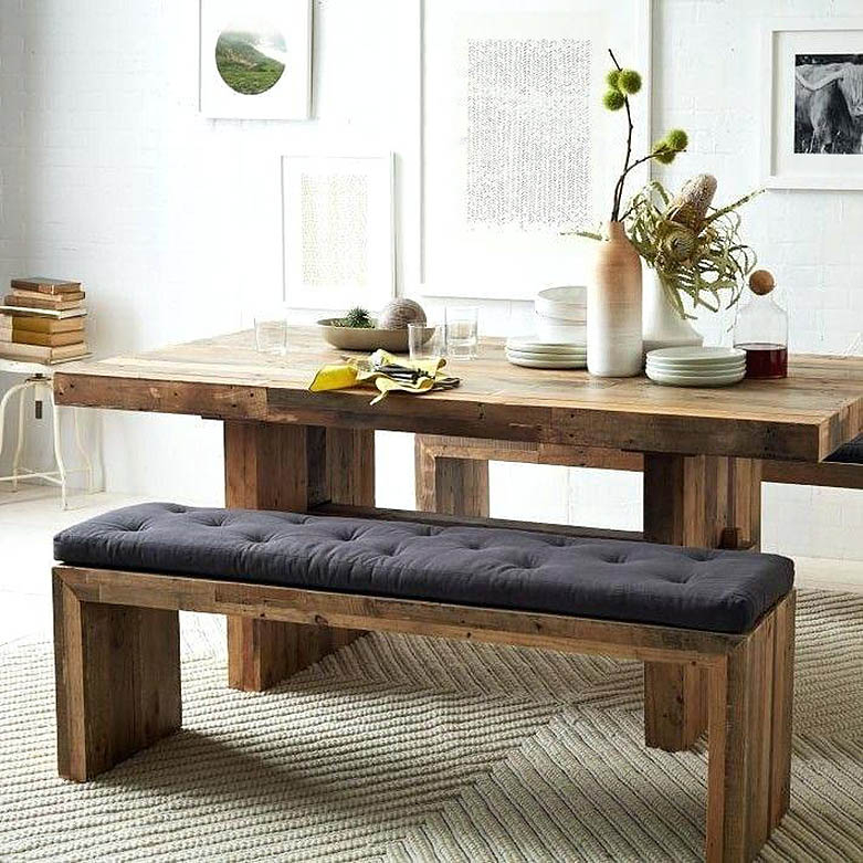 contemporary dining table and bench