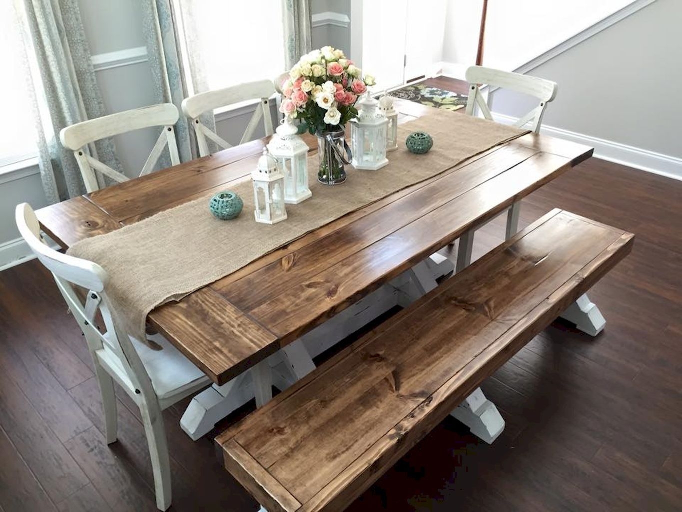 kitchenette table with bench