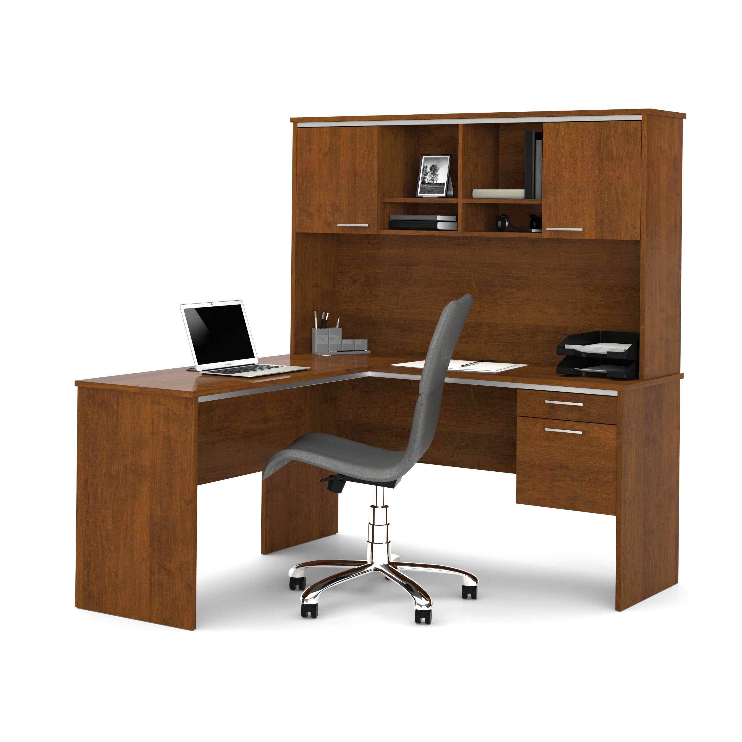 Bestar Flare 2-PIece L-Shape Executive Desk Office Suite ...