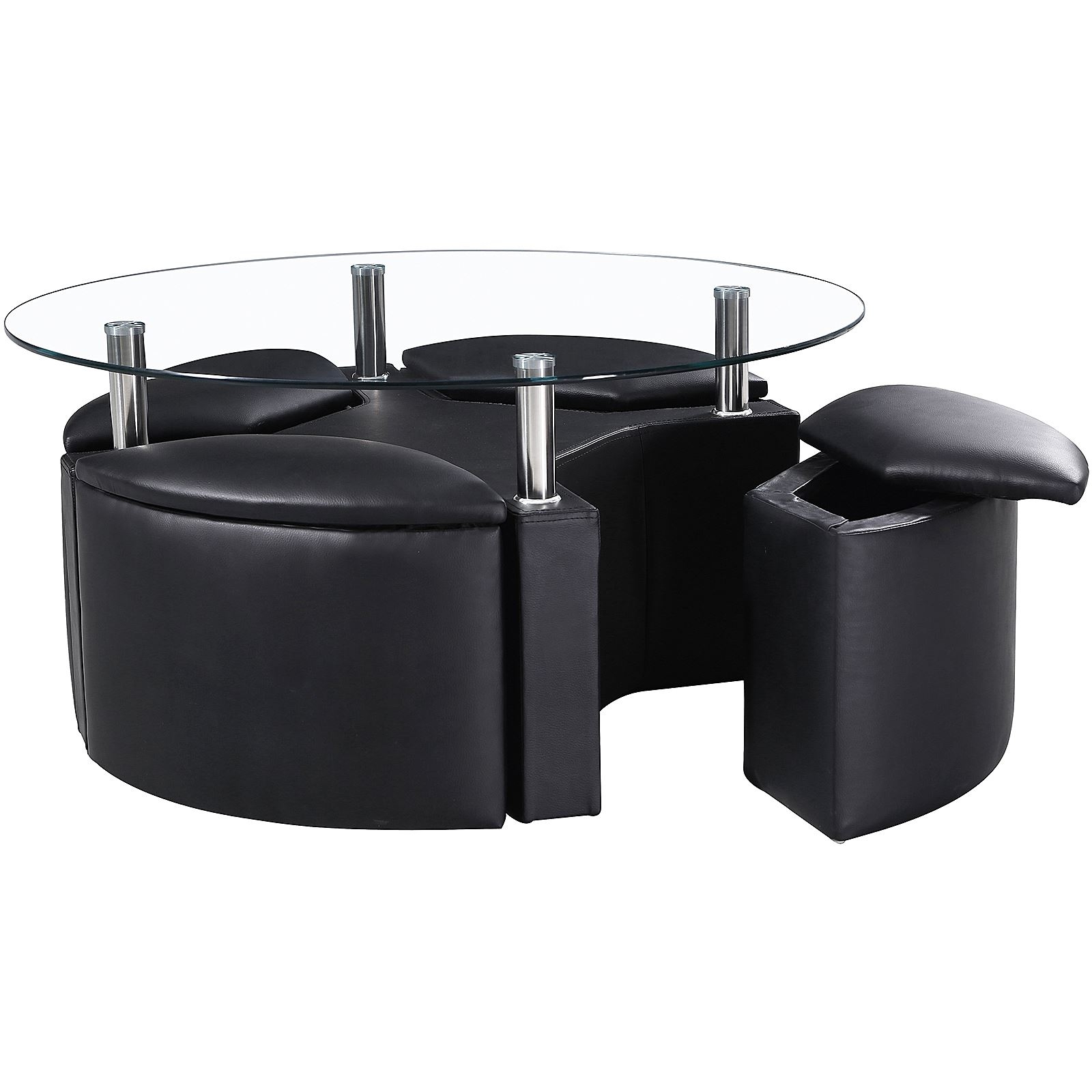 Coffee Table With Stools Visualhunt, Round Coffee Table With Storage Stools