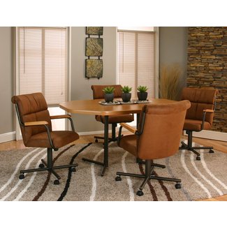 Caster Chair Company 5 Piece Caster Dining Set with Swivel