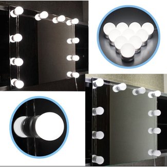 Metal & Glass LED Makeup Mirror with 80 Extra Bright Mini LED Lights,Dimming & Memory Function–5V Lighted Vanity Smart Touch Adjustable 90°& 300°Angle Rectangular Beauty with 10x Magnification Mirror haojian