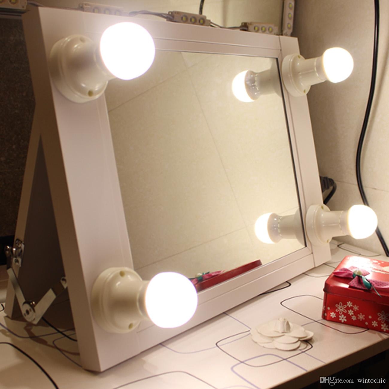 Chende White Hollywood Makeup mirror with lights Illuminate Vanity Make Up Beauty Mirror