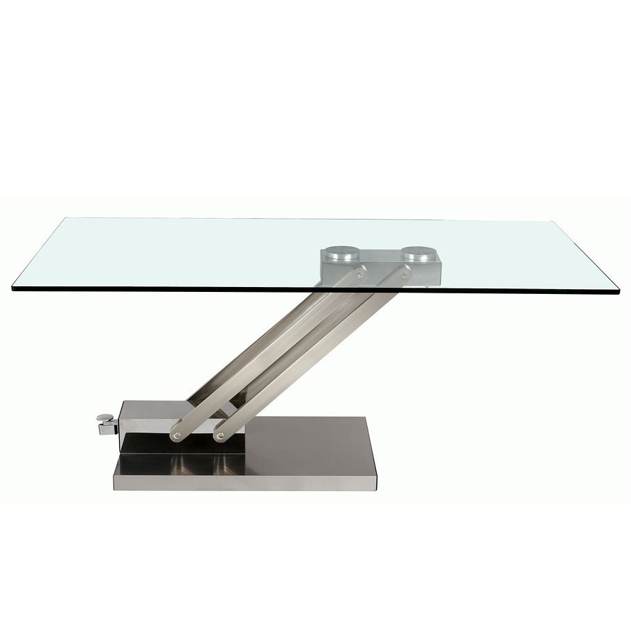 Chintaly Cocktail Table with Adjustable Height in Stainless Steel