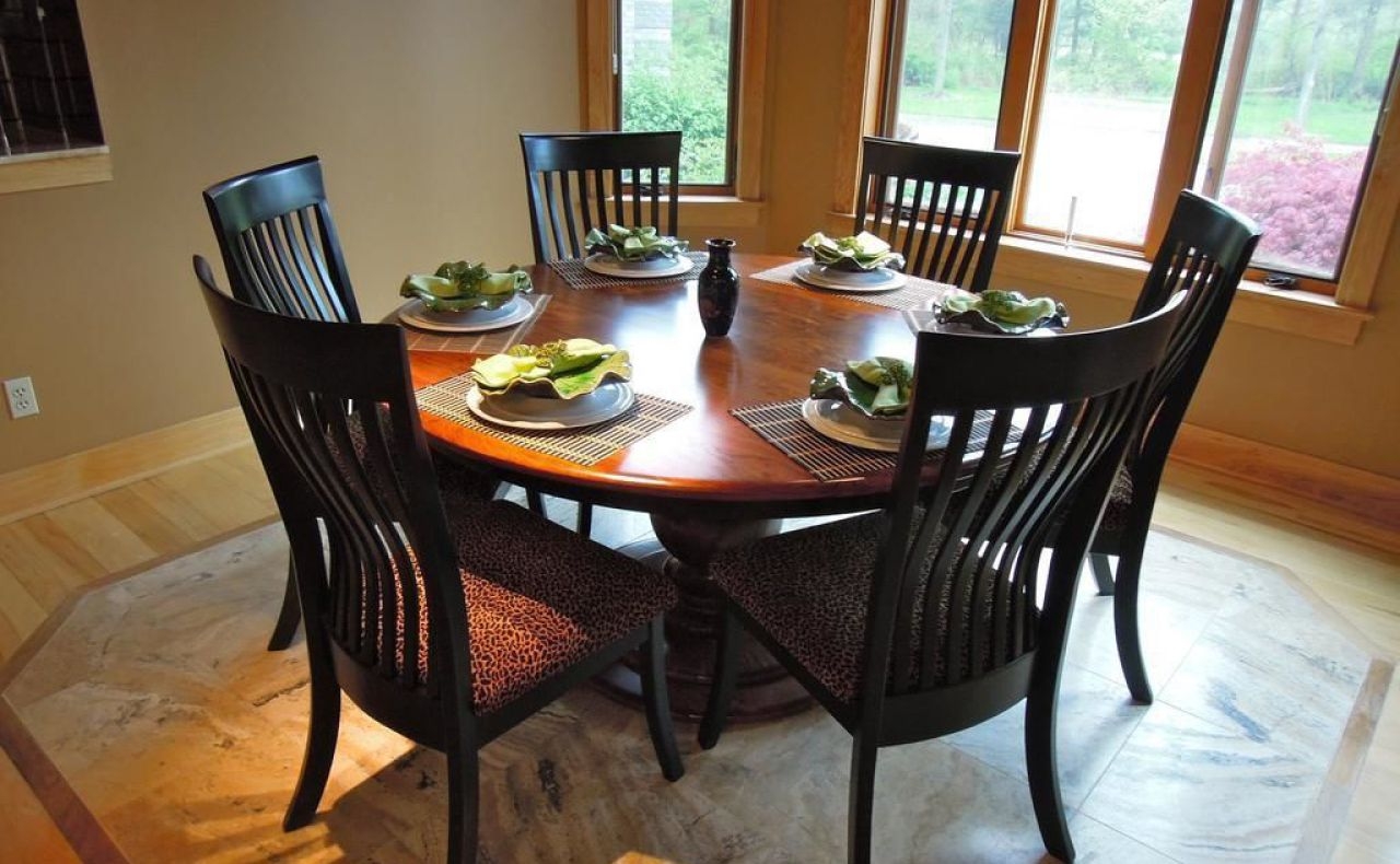 6 seat round dining set