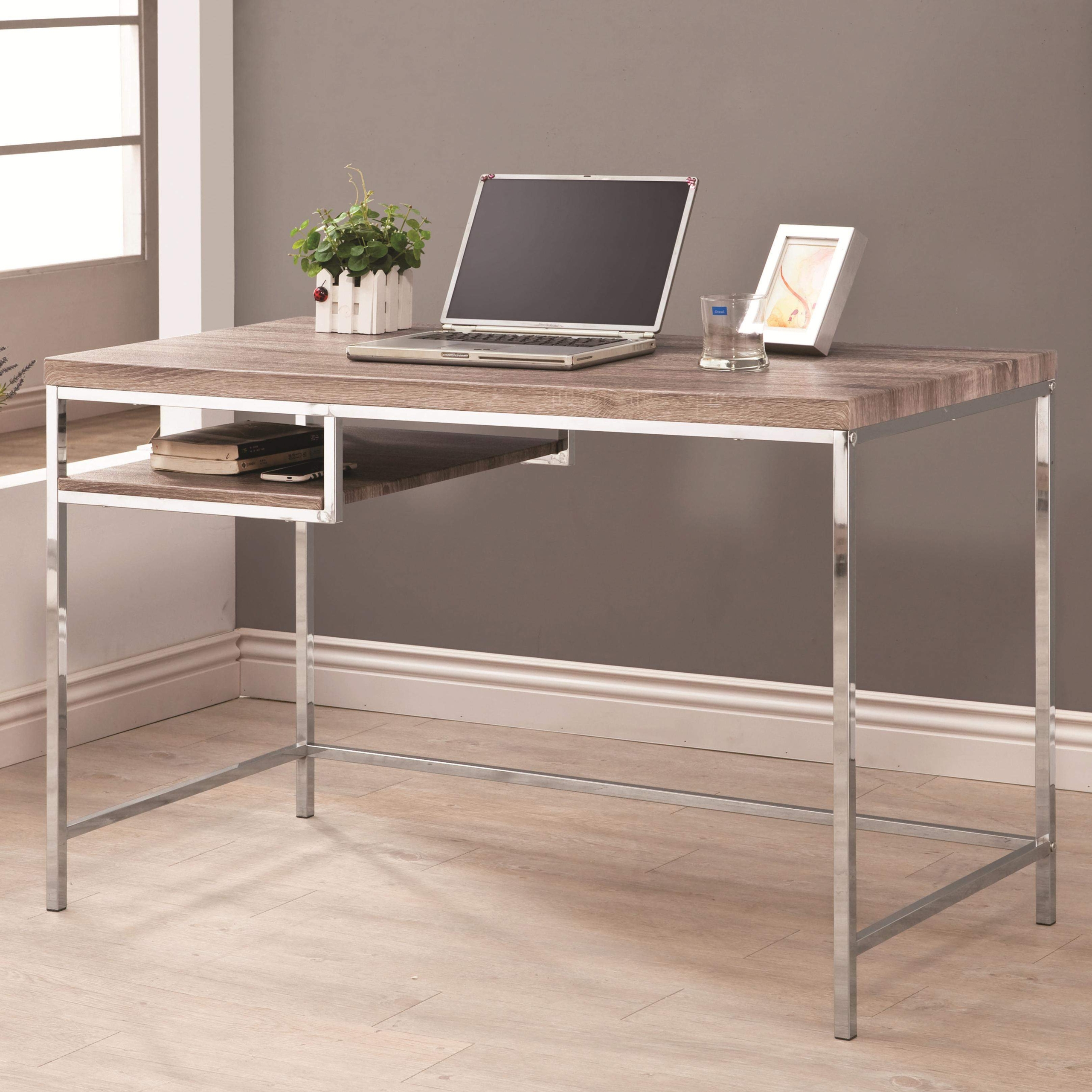 Coaster Desks Computer Desk with Reclaimed Wood Look Top