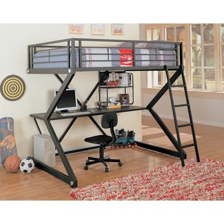 Coaster Furniture Bunks Workstation Full Loft Bed - Matte Black