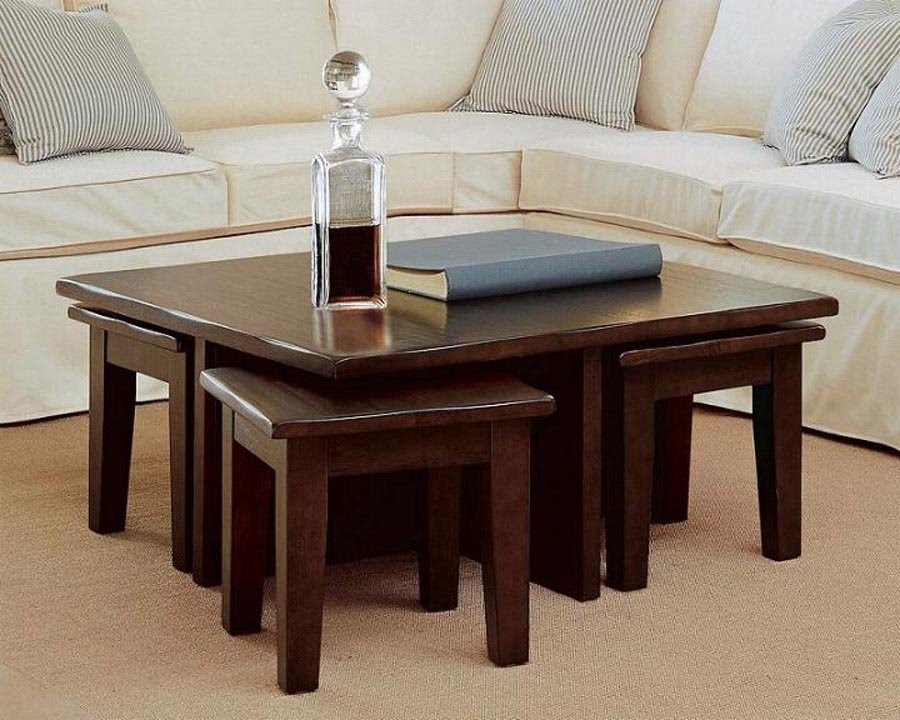 Coffee Table With Stools You Ll Love In, Coffee Table With Chairs Underneath