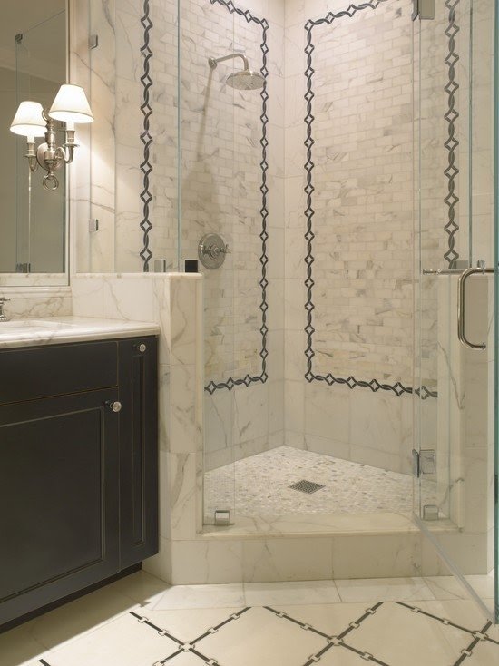 Corner Shower - Transitional - bathroom - SDG Architects