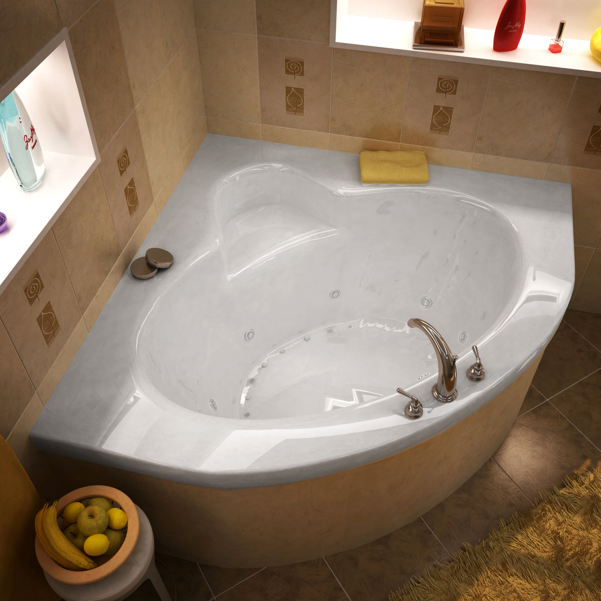 Corner Soaking Tub - Decofurnish