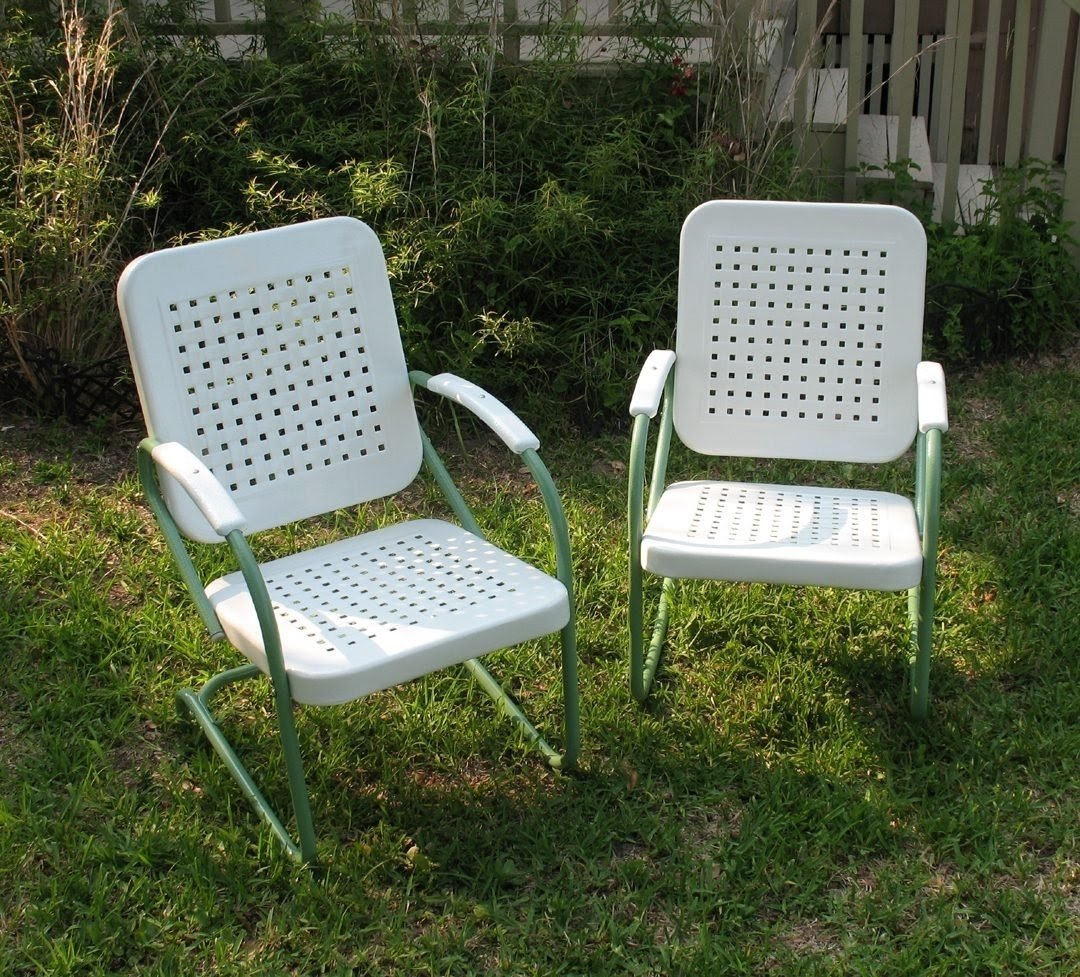 Details about   Vintage Metal springer Chairs Porch Rocker Lawn Patio 
