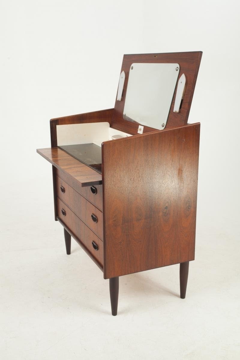 Danish Rosewood Dressing Table with Mirror & Lights, 1960s ...