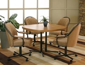 Dinette Sets With Caster Chairs, Dining Room Table Set With Casters
