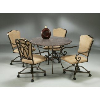 Dinette | Natural Slate Top | Caster Chairs | Metal