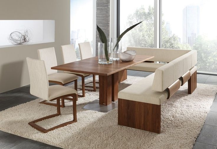 modern dining table and bench set