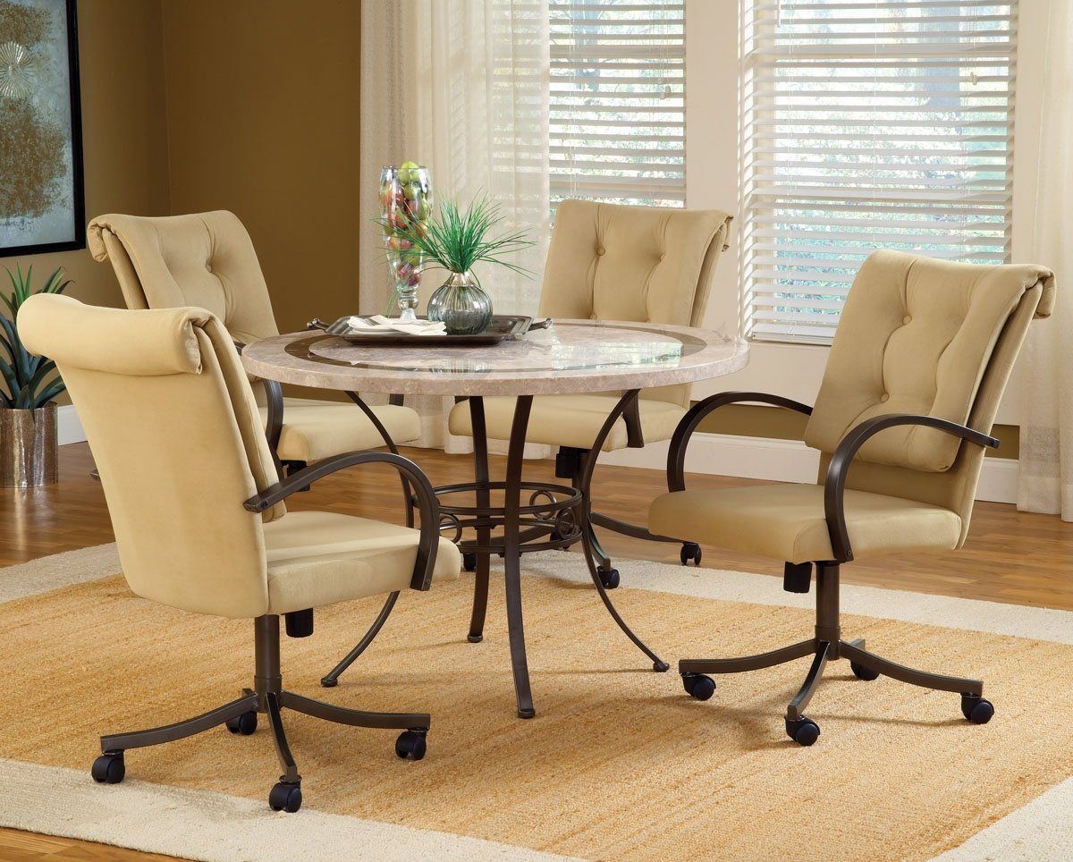 round kitchen table with chairs on wheels