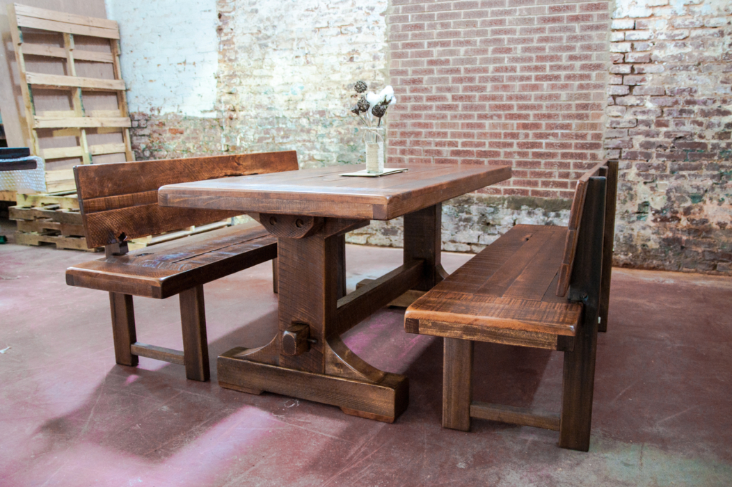 Dining Table With Bench Visualhunt, Farm Table With Benches