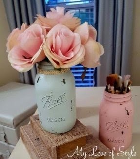 DIY Shabby Chic Mason Jars | My Love of Style
