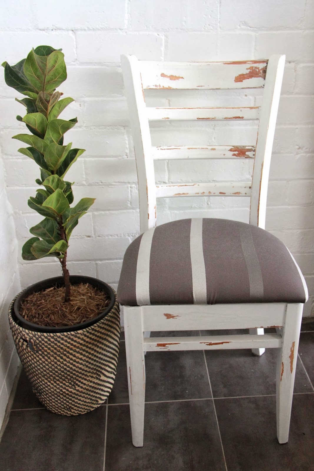 DIY shabby chic/rustic white dining chair | Basil and Chaise