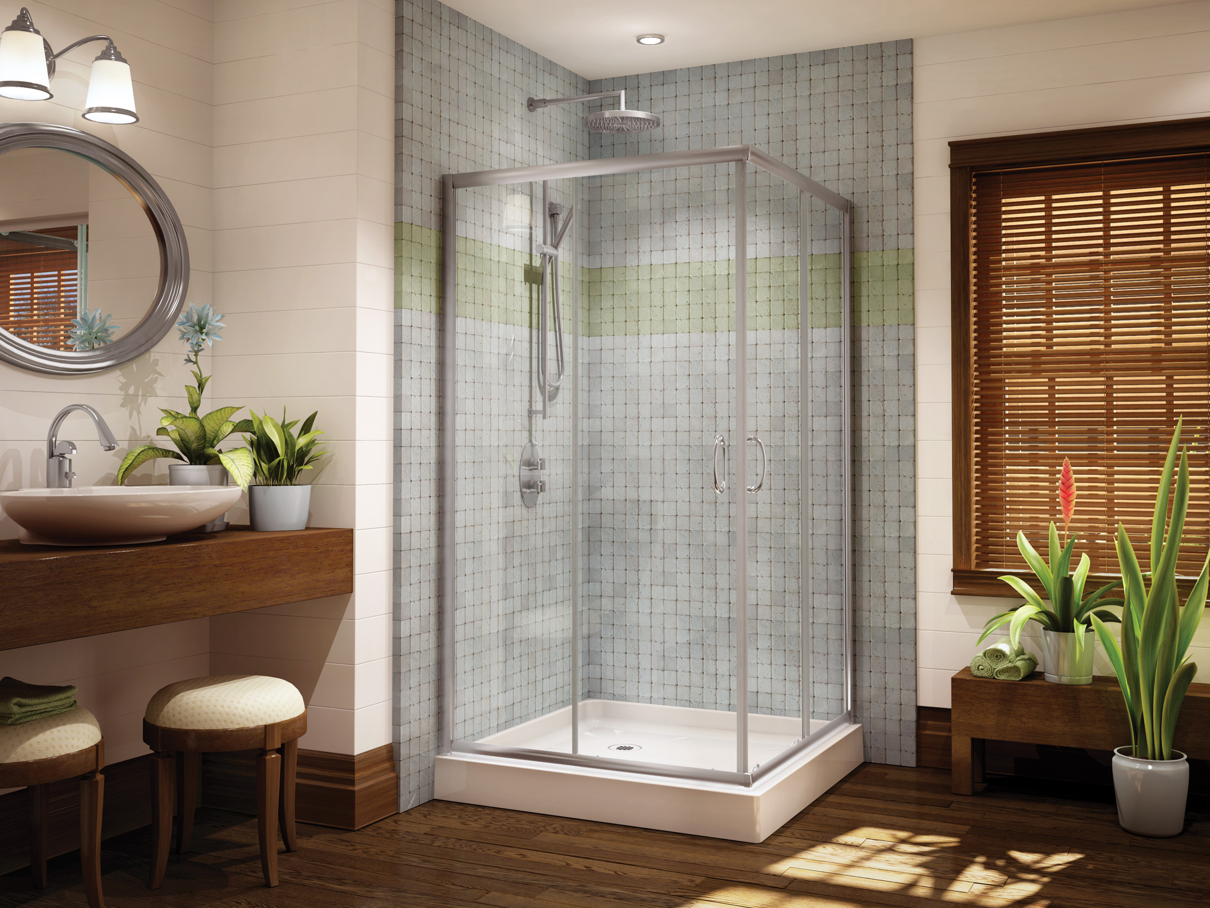 Doors & WIndows : Corner Shower Doors Glass - Shower