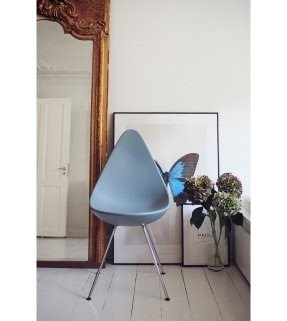 Drop Chromed Legs Chair Fritz Hansen - Milia Shop
