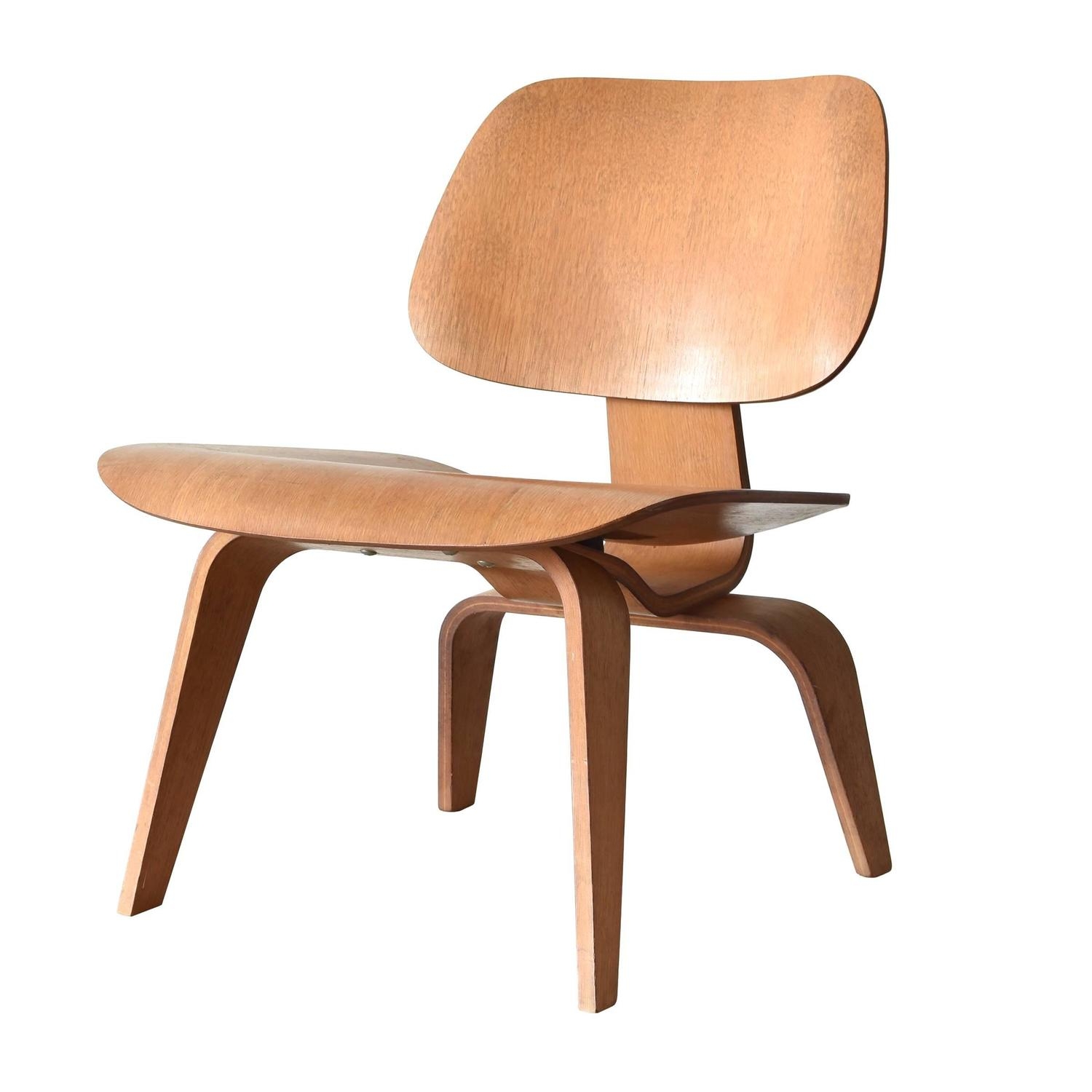 Eames Lcw Herman Miller Usa Oak Lounge Chair at 1stdibs