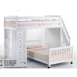 Enormous Full Size High Loft Bed With Stairs Natural By