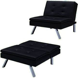 Expandable Chair Black Faux Leather Upholstery Chrome Legs Adjustable Modern Living Room Chair Large Buttoned Padded Cushion Chair Living Room Furniture eBook by Easy&FunDeals