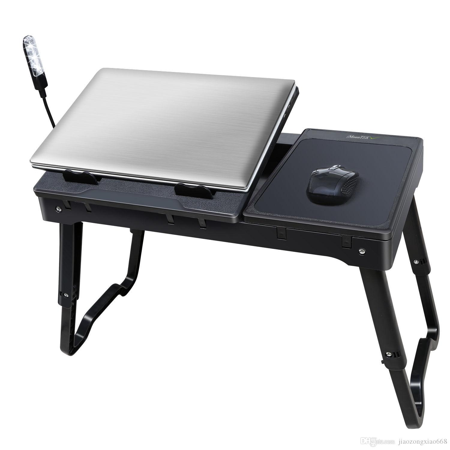 Foldable Laptop Table Tray Desk W/Cooling Fan Tablet Desk ...