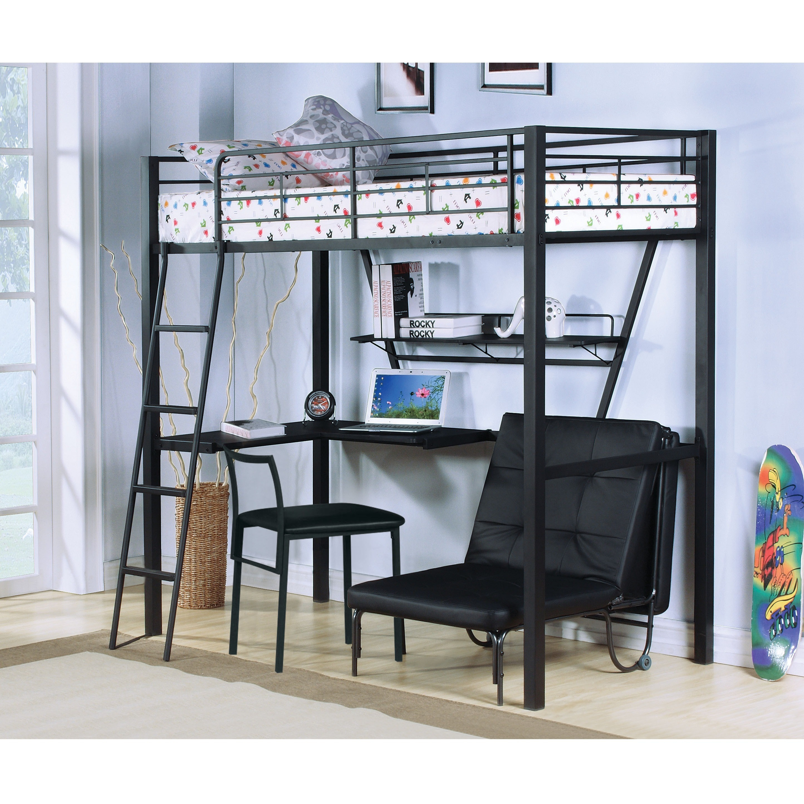Full Size Loft Bed With Desk Visualhunt, Studio Bunk Bed With Futon Chair